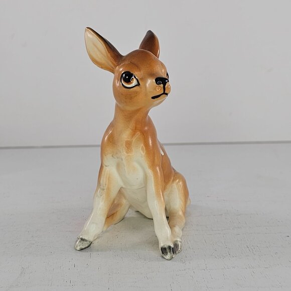 Vintage Lefton Deer Fawn Sitting Figurine H7192 - Picture 3 of 8